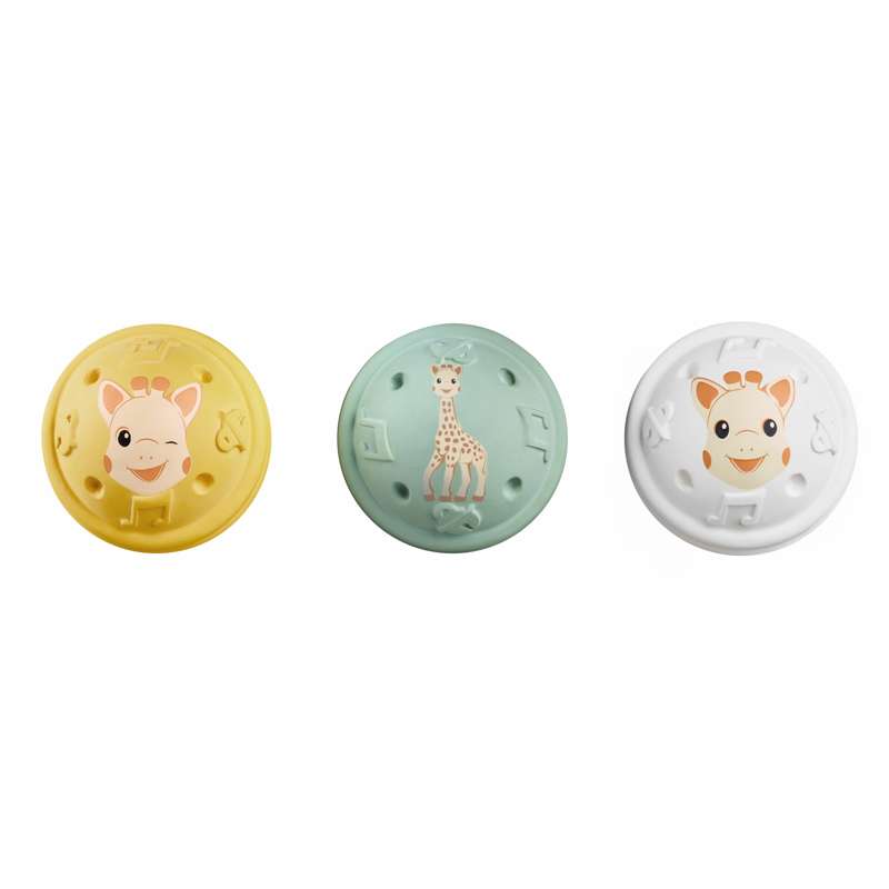 Sophie la Girafe 3 Musikbollar - naturgummi