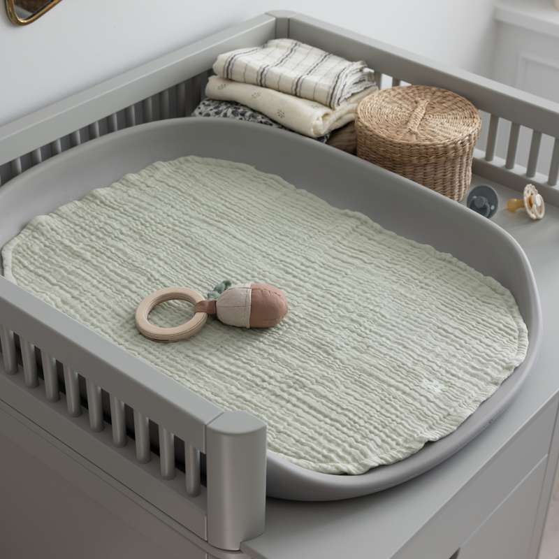 Sebra Pusselunderlag 6-lager - 2 st. - Muslin - Grön