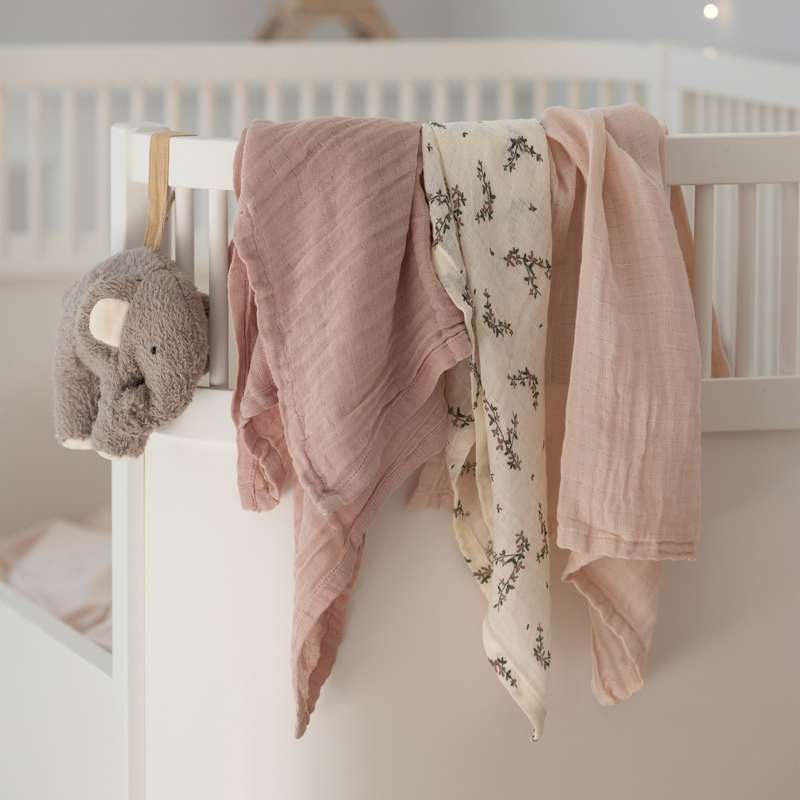 Sebra Stofblöjor - 3 st. - Powder Blossom - Ros