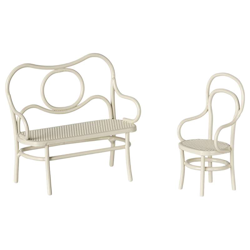 Maileg Cafésät - Mus - Liten - Råvit