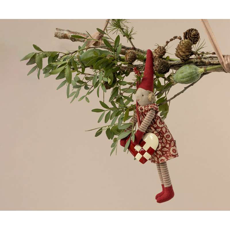 Maileg Julornament i Metall - Hjärta - Liten - Röd