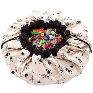 Play & Go 2-i-1 Förvaringsmatta/Leksaksmatta - Space Glow in The Dark