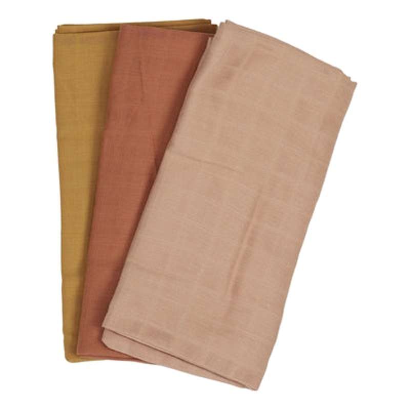 HAPS Nordic Tygblöjor - 70x70cm. - 3-Pack - Solid Varm