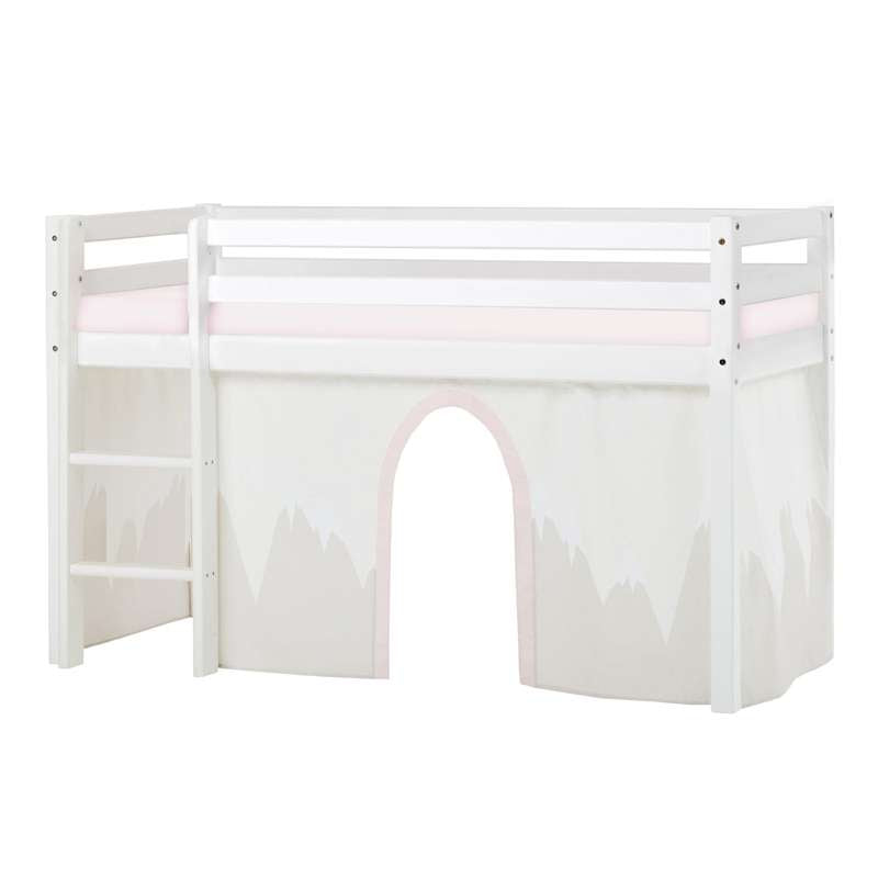 Hoppekids ECO Dream - Halvhög loftsäng m. WINTER WONDERLAND Gardin - 70x160 cm. - Inte delbar
