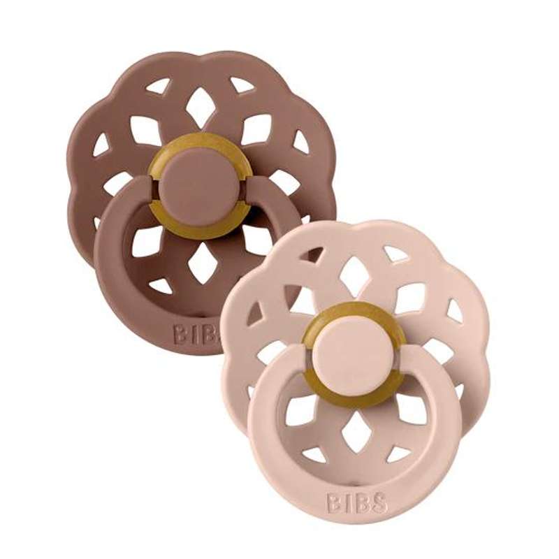 Bibs Boheme Napp - 2-Pack - strl. 2 - naturgummi - Woodchuck/Blush