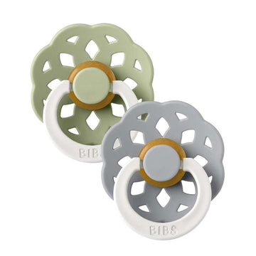 Bibs Boheme Napp - 2-Pack - strl. 2 - naturgummi - GLOW - Salvia/Moln