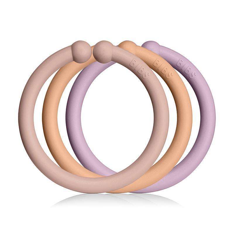 BIBS Loops - Upphängningsringar - 12-Pack - Blush/Persika/Dämpad Lila