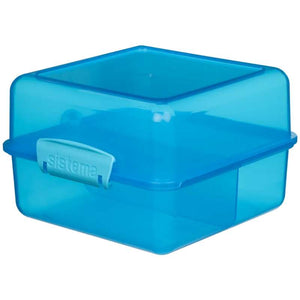 Sistema Matlåda - Lunch Cube - Uppdelad i 2 lager - 1,4L - Blå