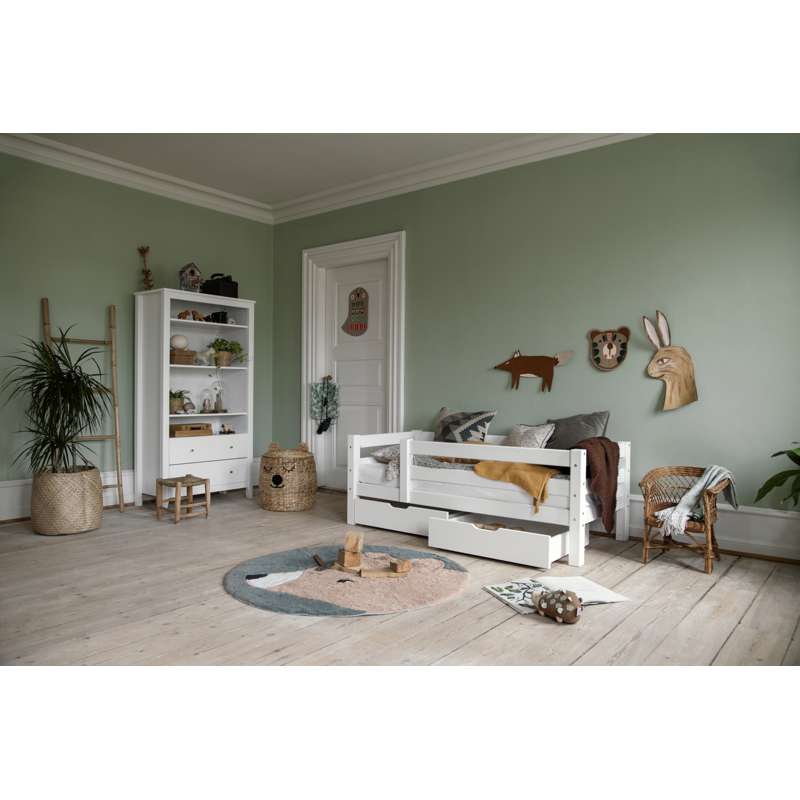Hoppekids ECO Luxury - Sängsoffa m. Ryggstöd och Sänghäst - Flera Storlekar - Vit