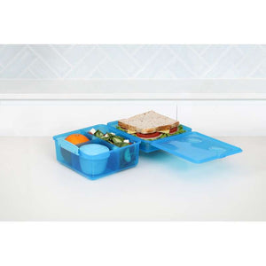 Sistema Matlåda - Lunch Cube Max - Fackindelad i 2 lager med bägare - 2L - Blå