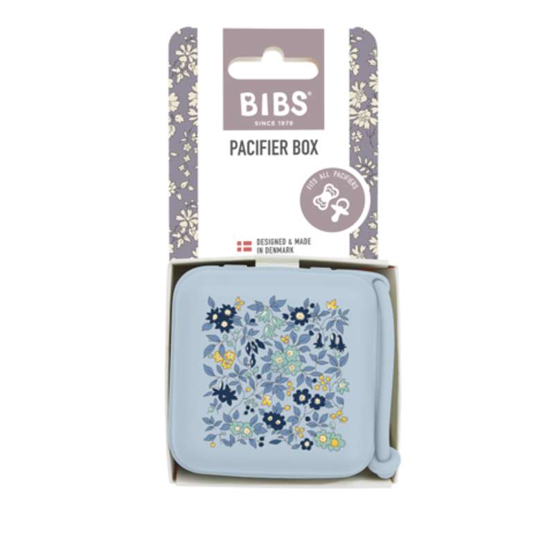 BIBS Tillbehör Nappbox - Suttebox - Liberty - Kamomillängd/Babyblå
