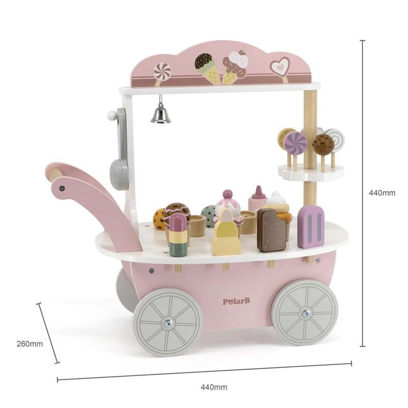 Liten butik på hjul i trä