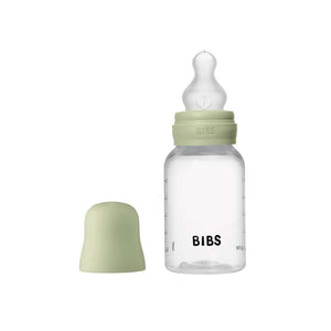 BIBS Flaska - Sutteflaskeset - Plast - Silikon/Långsam Flöde/Rund - 150 ml. - Salvia