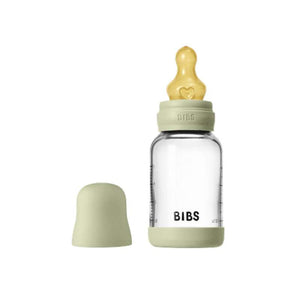 BIBS Flaska - Sutteflaskeset - Glas - Latex/Långsam Flöde/Rund - 120 ml. - Salvia
