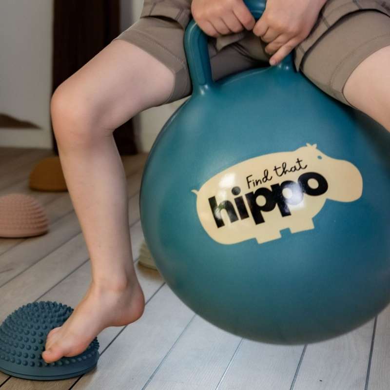 Hitta den där flodhästen Hoppeboll - Mörk cyan