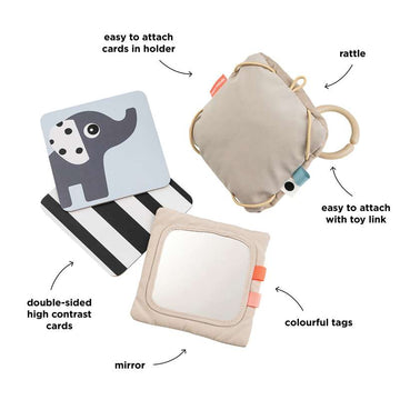 Done By Deer Baby Kontrastkortsholder - Djurvänner - Sand