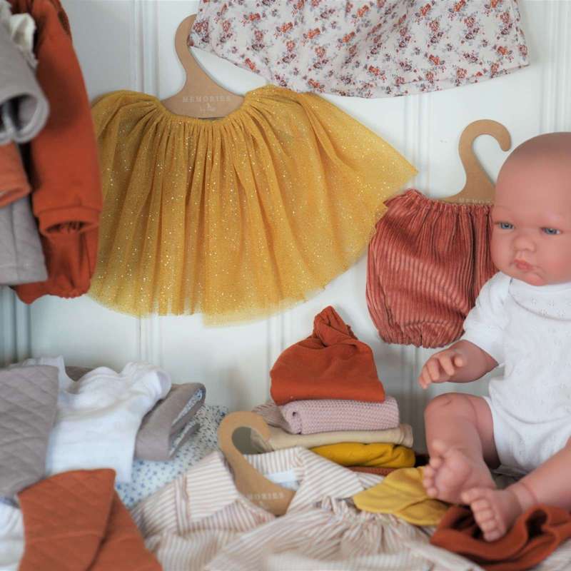 Memories by Así Docka - 43-46 cm. - Bomullsbukser - Ockergul