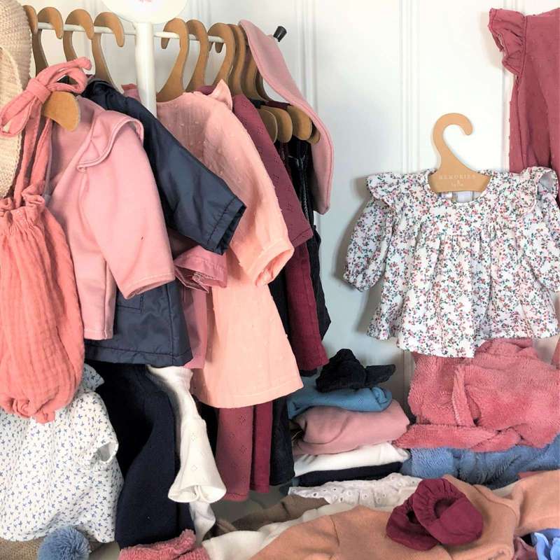 Memories by Así Docka - 43-46 cm. - Småbyxor - Vinröd