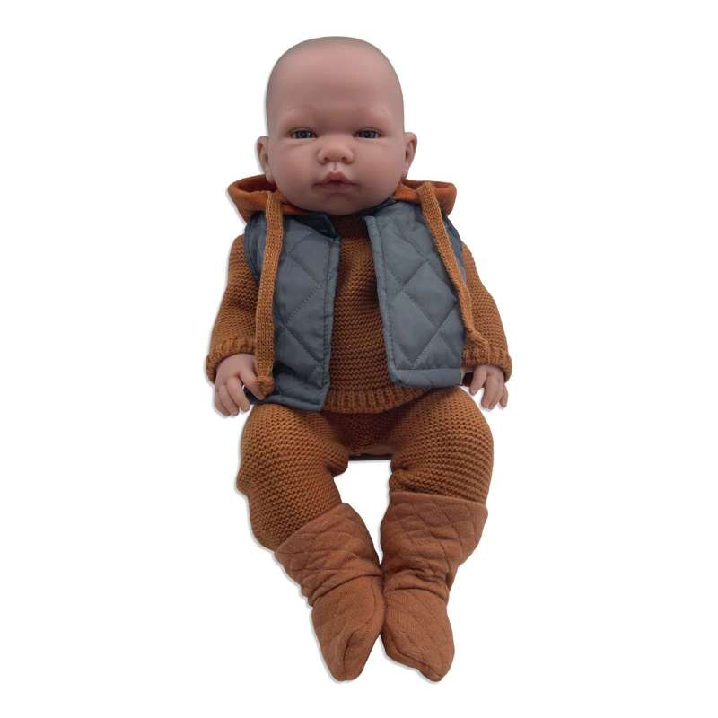 Memories by Así Docka - 43-46 cm. - Varm Stickad byxor - Rost