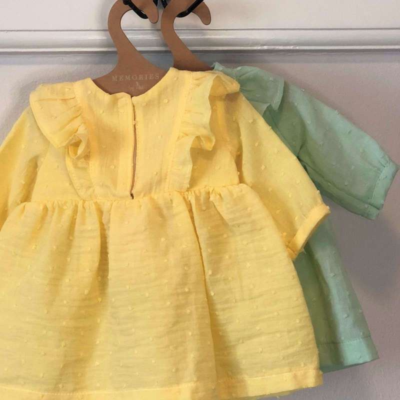 Memories by Así Docka - 43-46 cm. - Långärmad Klänning - Mint