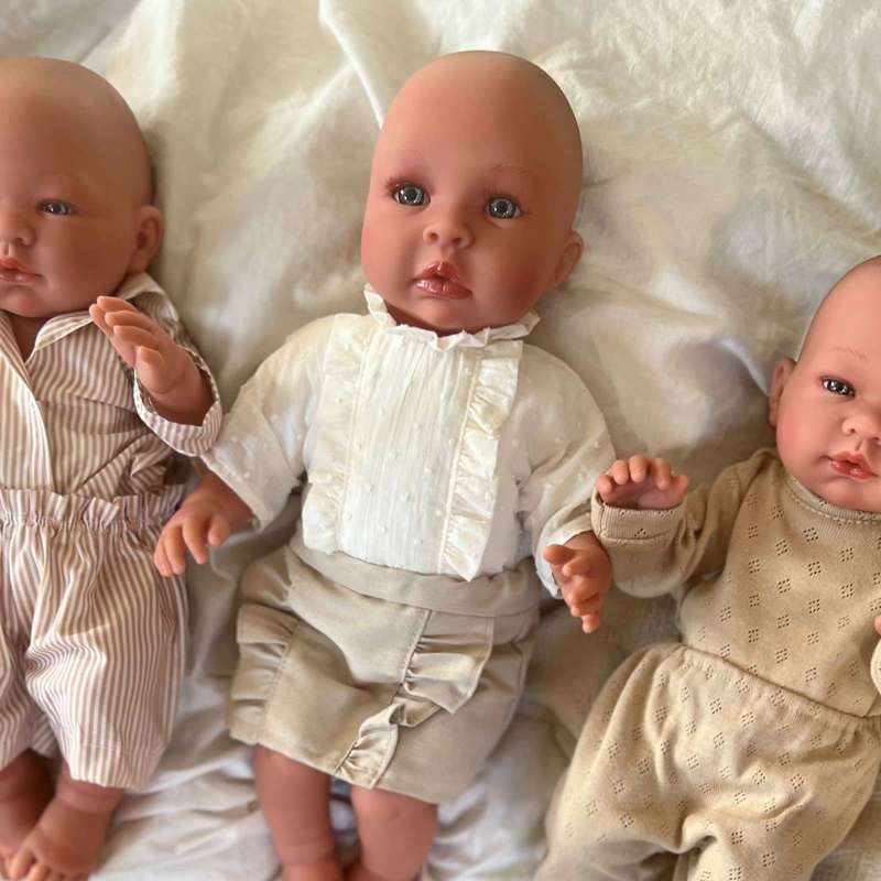 Memories by Así Docka - 43-46 cm. - Kjol med spets - Sand