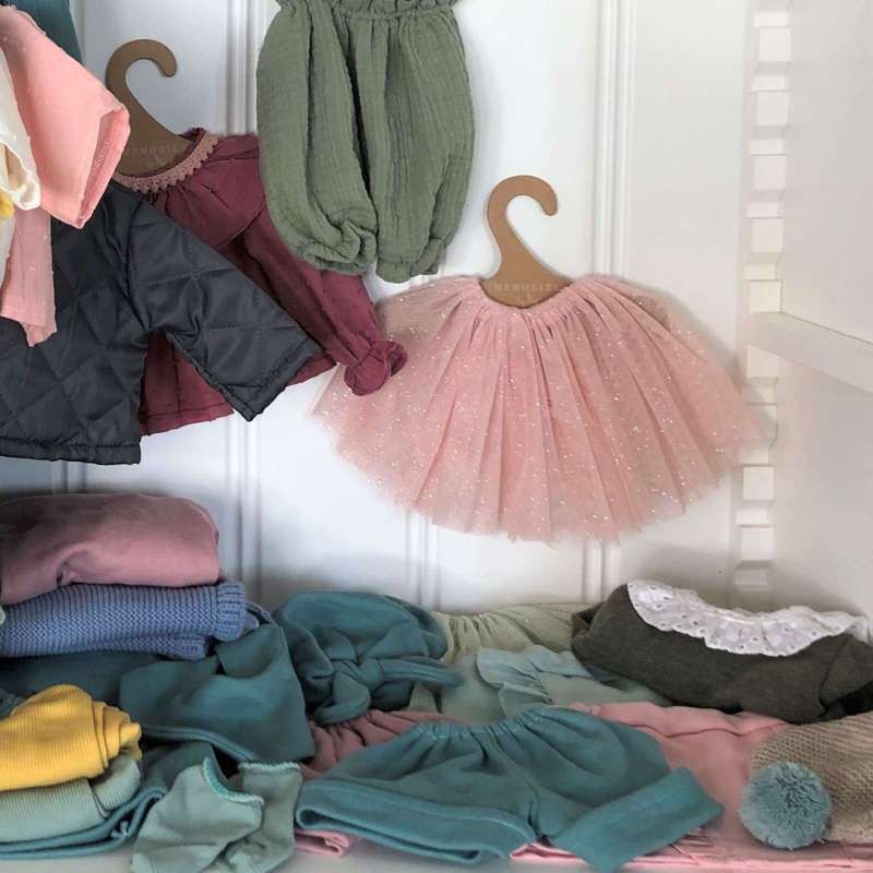 Memories by Así Docka - 43-46 cm. - Stickad mössa - Antikgrön