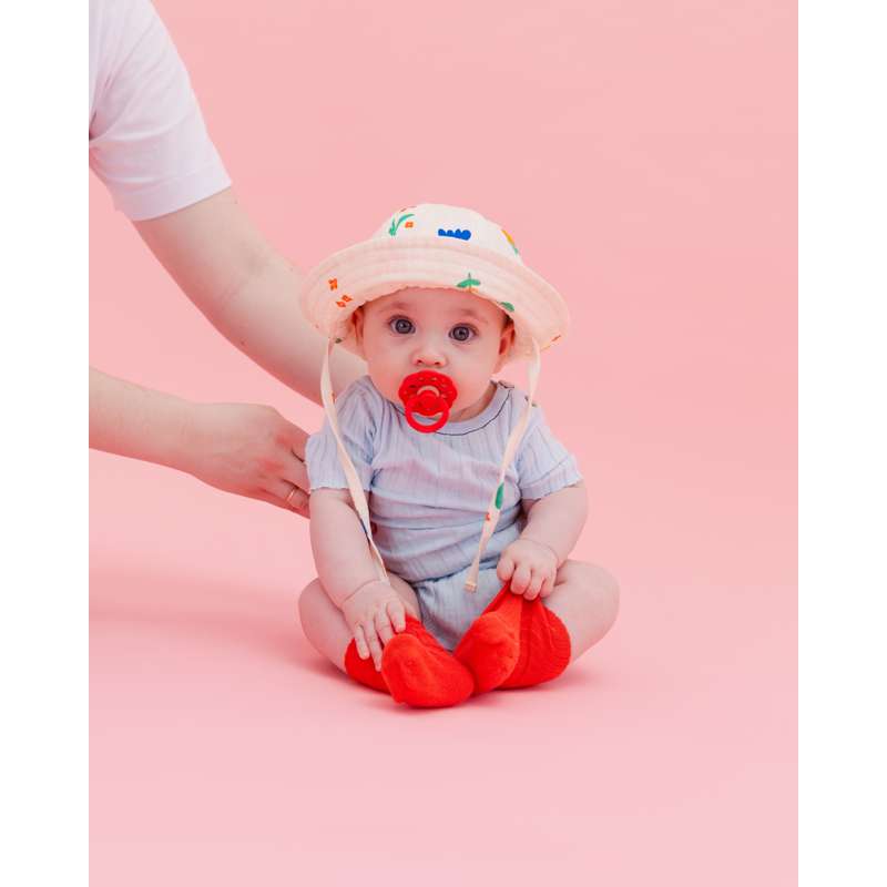 BIBS Rund Boheme napp - strl. 1 - naturgummi - Candy Apple