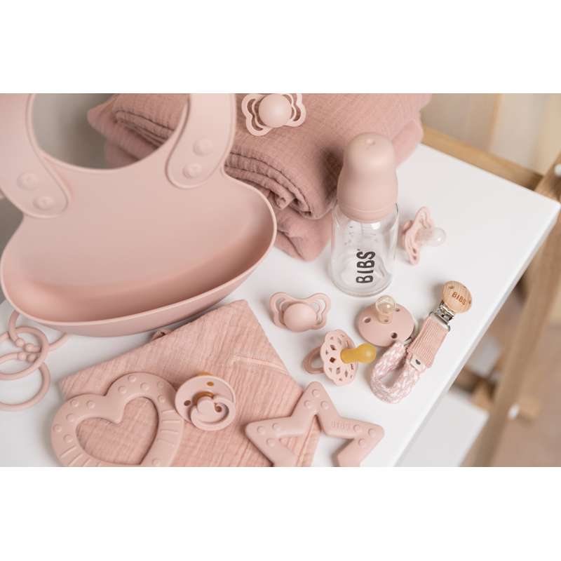 BIBS Flaska - Sutteflaskeset - Glas - Latex/Rund - 110 ml. - Blush