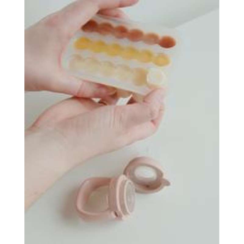 BIBS Middag - Fryseform för Barnmat och Smaksked - Elfenben