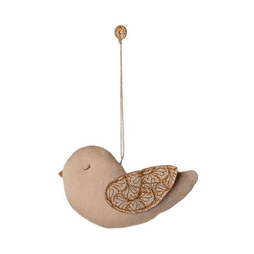 Maileg Julornament - Tyg - Fågel - Vinterhjärta - Sand