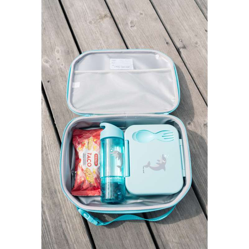 Carl Oscar Barns Drickflaska m. Snacksbotten - Delfin - Ljus Blå