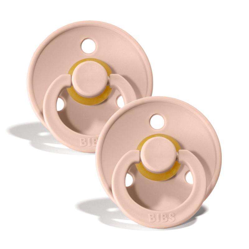 Bibs Rund Colour Napp - 2-Pack - strl. 1 - naturgummi - Blush/Blush