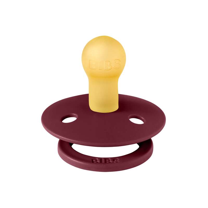 Bibs Rund Colour Napp - strl. 1 - naturgummi - Fläderbär