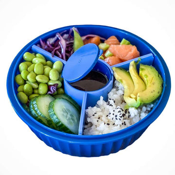 Yumbox Matlåda - Poke Love Bowl - 4 rum - Hawaii Blue