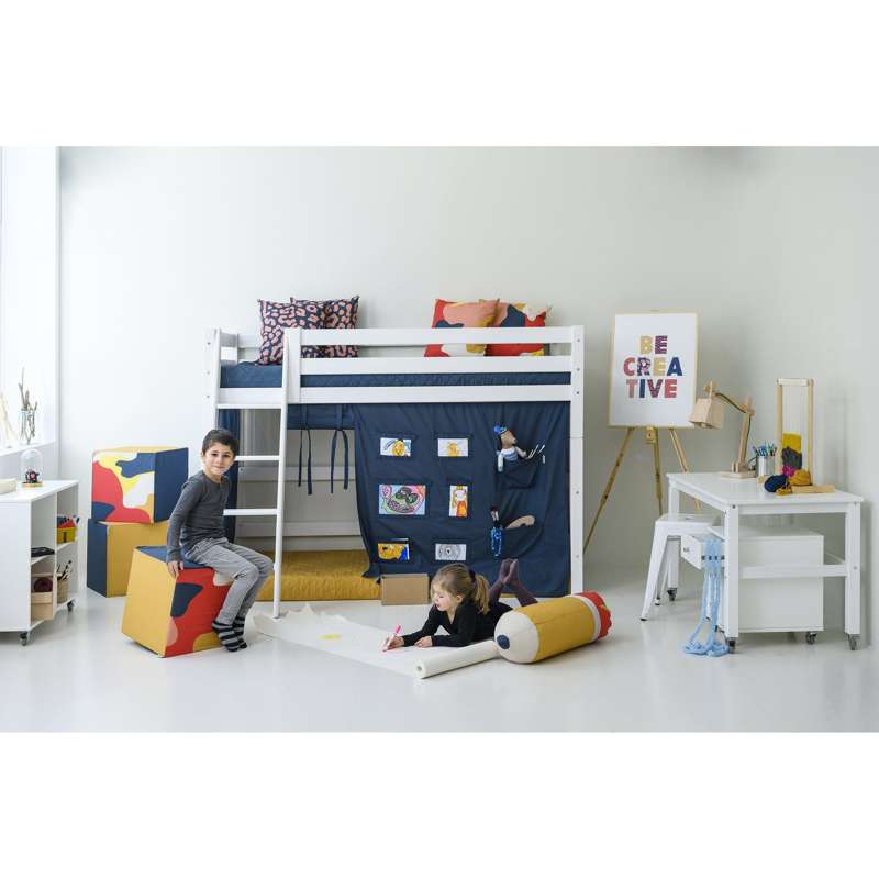 Hoppekids Quiltat Överdrag till Madrass - 12 cm. - Flera Storlekar - Orion Blå