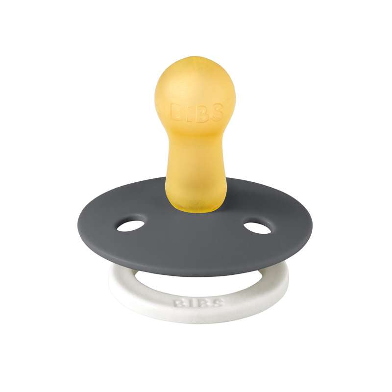 Bibs Rund Colour Napp - strl. 2 - naturgummi - GLOW - Järn