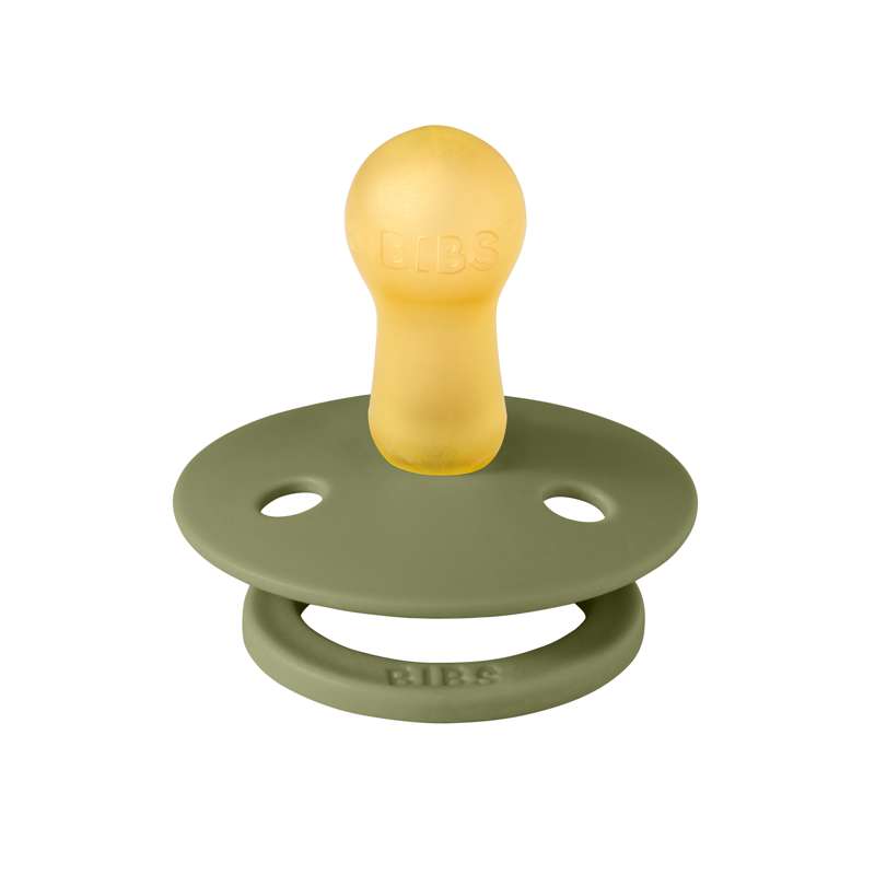 Bibs Rund Colour Napp - strl. 2 - naturgummi - Oliv