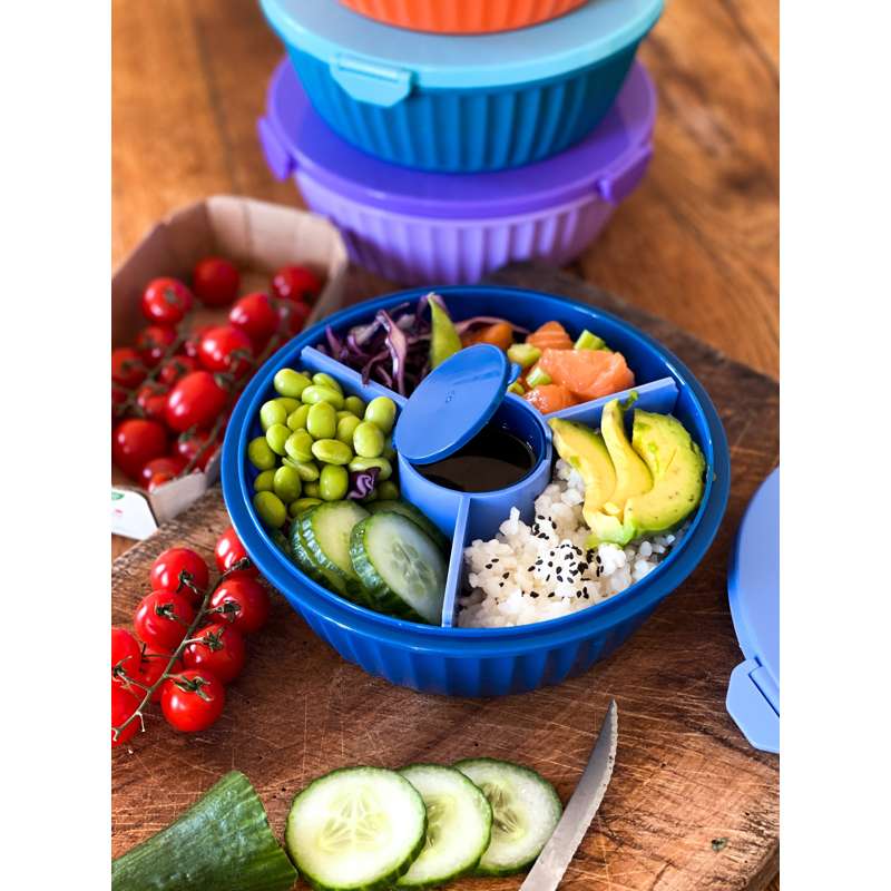 Yumbox Matlåda - Poke Love Bowl - 4 rum - Hawaii Blue