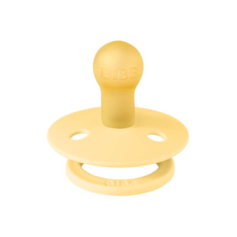 Bibs Rund Colour Napp - strl. 1 - naturgummi - Ljus smör