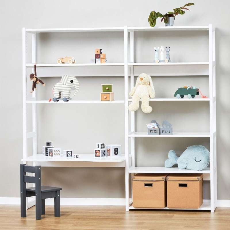 Hoppekids STOREY - Paket med 4 hyllor och 2 stödspikar - Flera storlekar - Vit