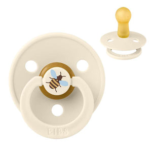 Bibs Rund Colour Napp - strl. 2 - naturgummi - Studio - Bumblebee - Elfenben