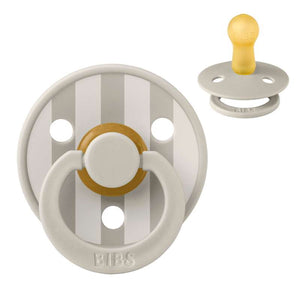 Bibs Rund Colour Napp - strl. 2 - naturgummi - Studio - Block - Sand/Elfenben