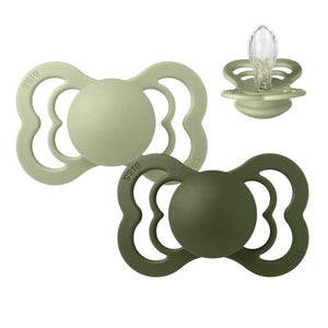 Bibs Supreme Napp - 2-Pack - strl. 2 - Silikon - Salvia/Jaktgrön