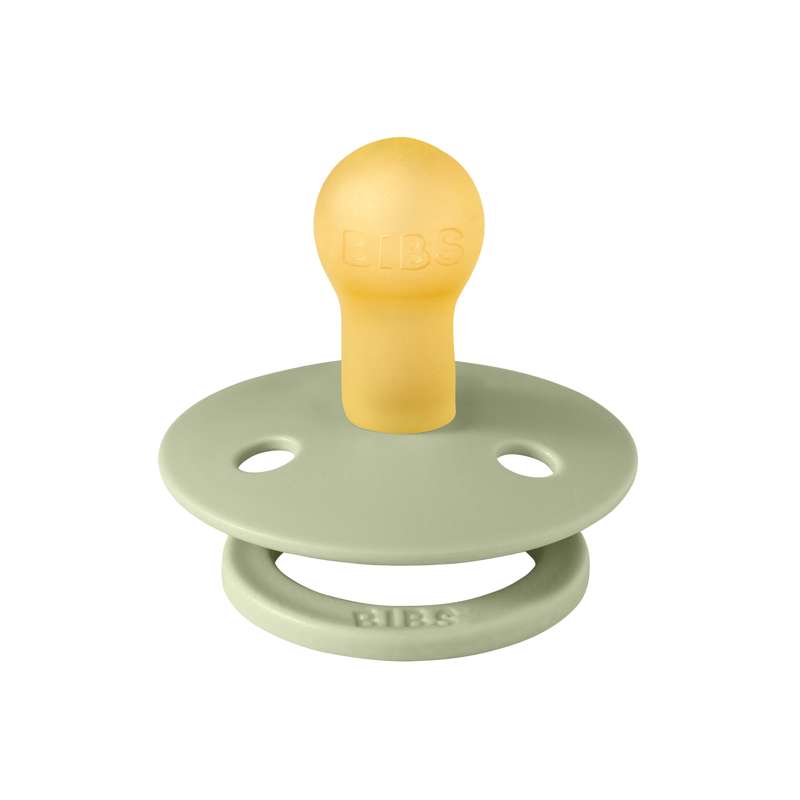 Bibs Rund Colour Napp - strl. 1 - naturgummi - Sage