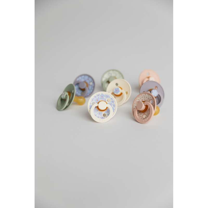 Bibs Rund Colour Napp - strl. 2 - naturgummi - Studio - Jasmine - Blush