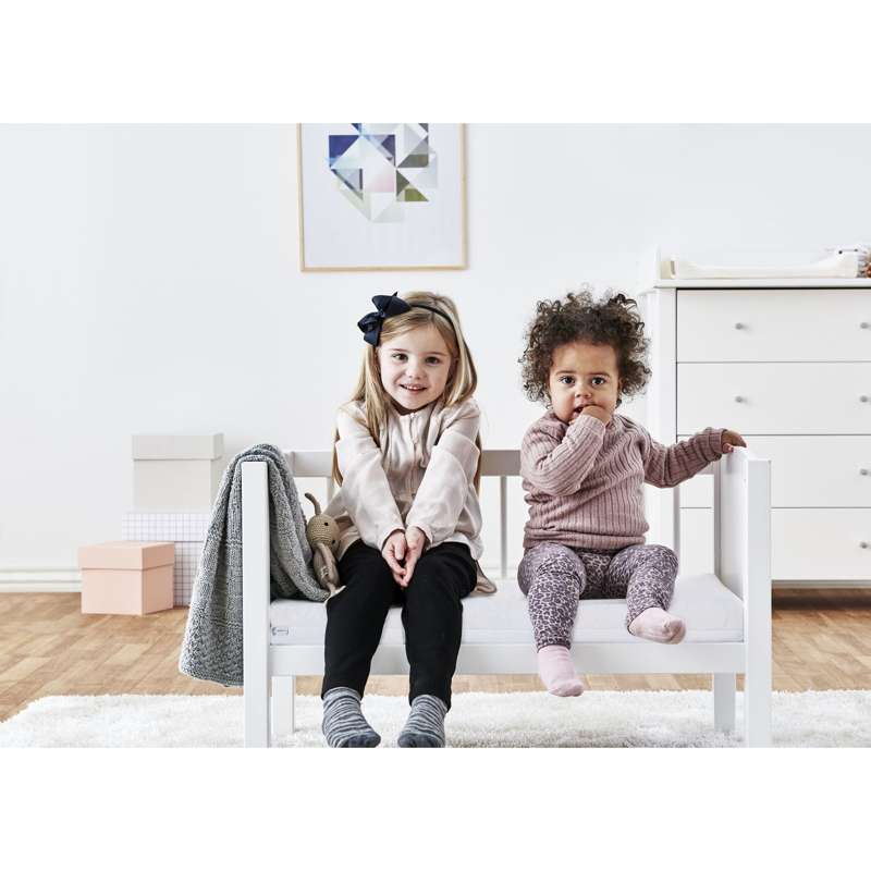 Hoppekids Vagga m. ECO Dream Madrass - 40x80 cm. - Vit