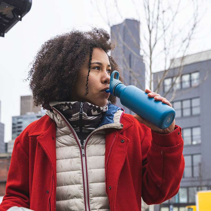 Klean Kanteen Classic Drickflaska - Flip/Seal SportCap - 532ml - Borstad Rostfritt