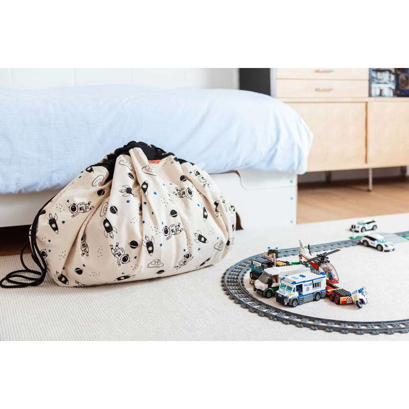 Play & Go 2-i-1 Förvaringsmatta/Leksaksmatta - Space Glow in The Dark