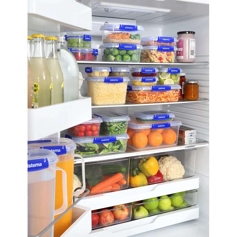 Sistema Matförvaring - Klip It Plus - Rektangel - 3-Pack - 2.2L - Blå