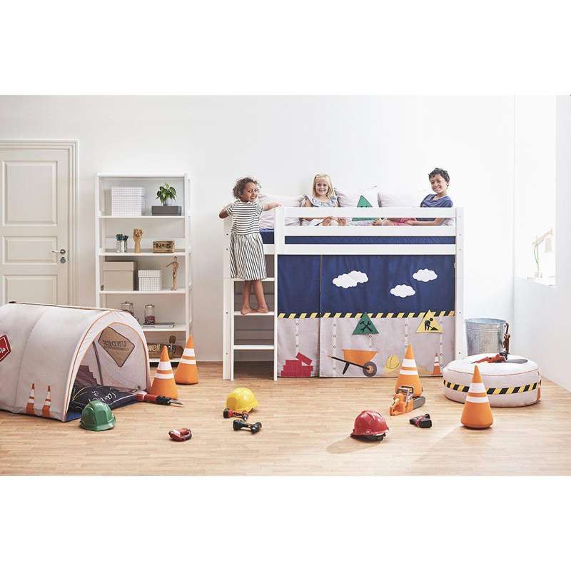 Hoppekids ECO Luxury - Mellanhög säng - 90x200 cm. - Flexibel inläggsbotten - Vit